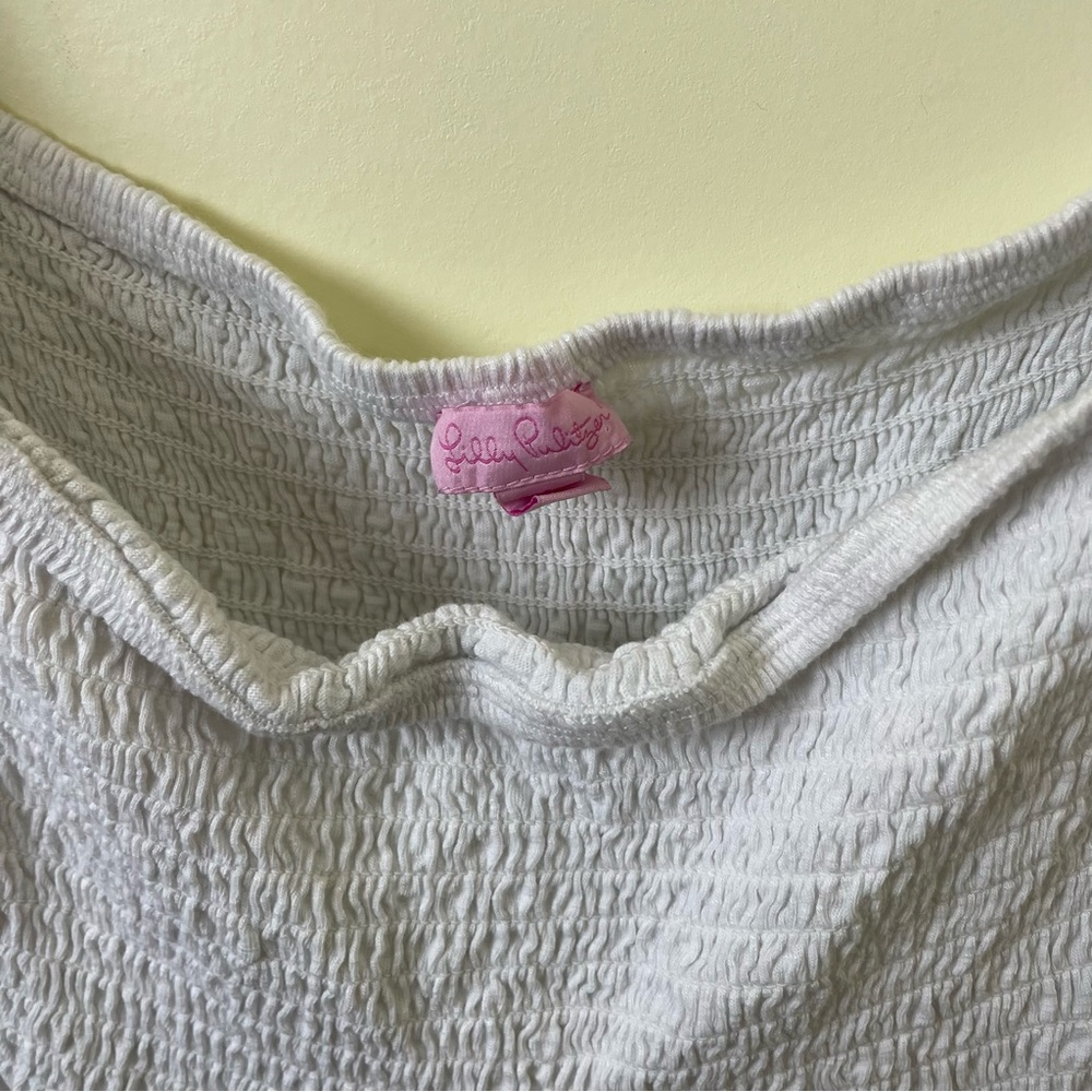 Lilly Pulitzer Trina Off-The-Shoulder WHITE BEACH DRESS SZ Medium - Picture 12 of 14